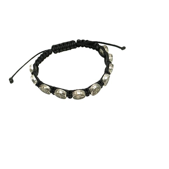 St. Benedict Medal Black Nylon Cord Unisex Bracelet NWOT - Picture 9 of 15